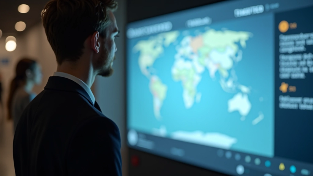 Muuseumi ekraan näitab interaktiivset kaardi ajalooliste paikade ja teabega